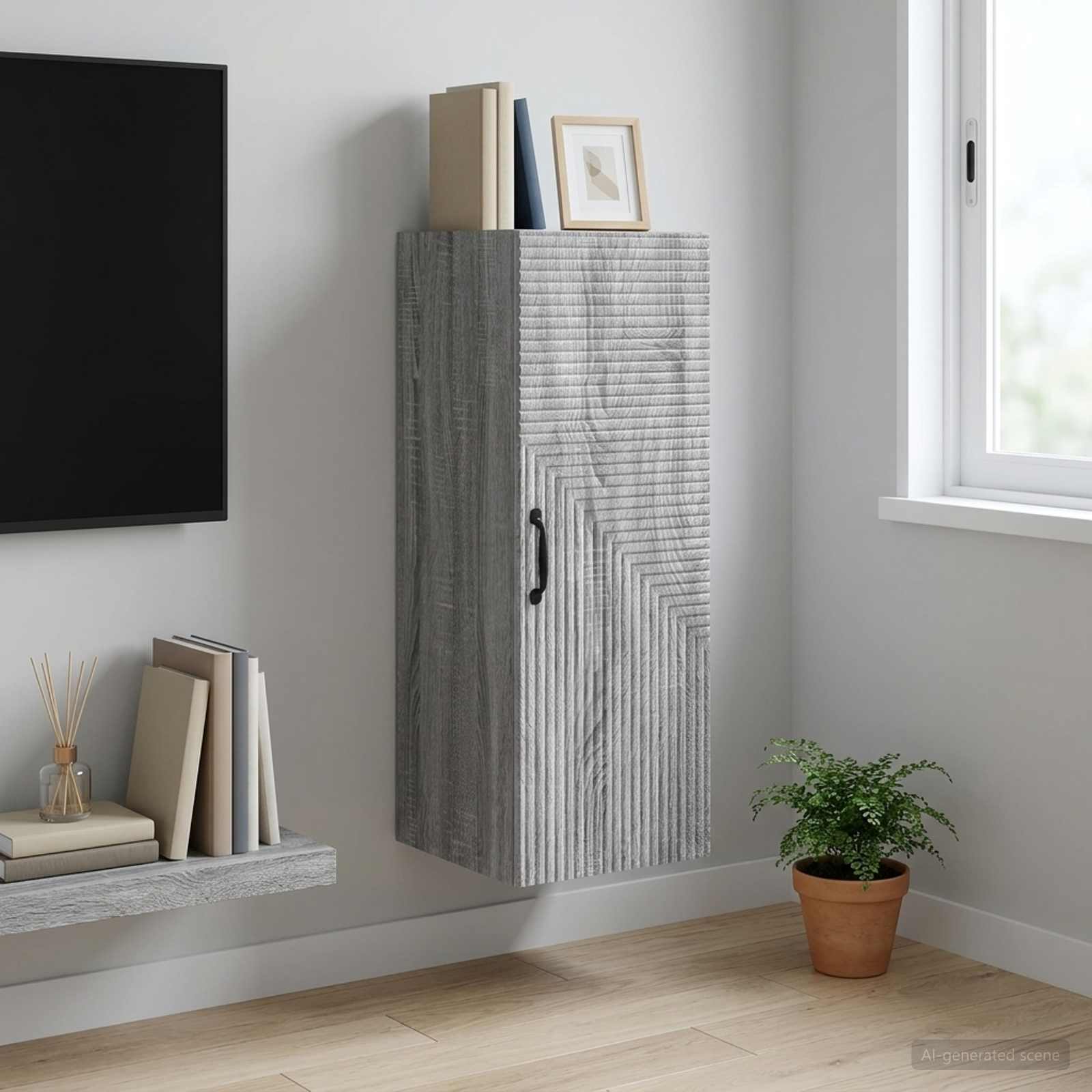 Wandschrank Grau Sonoma 33 x 34,5 x 90 cm Holzwerkstoff