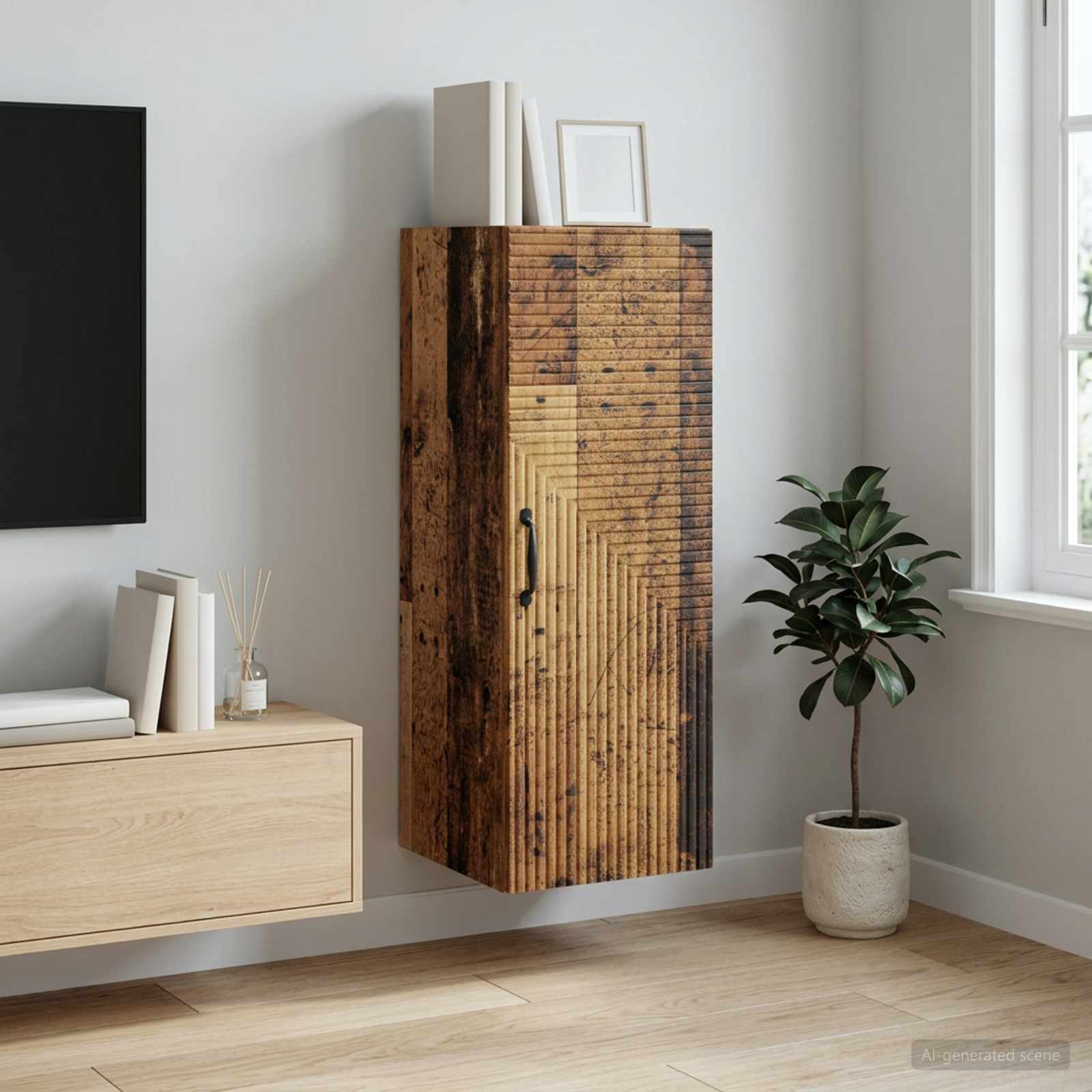 Wandschrank Altholz 33 x 34,5 x 90 cm Holzwerkstoff