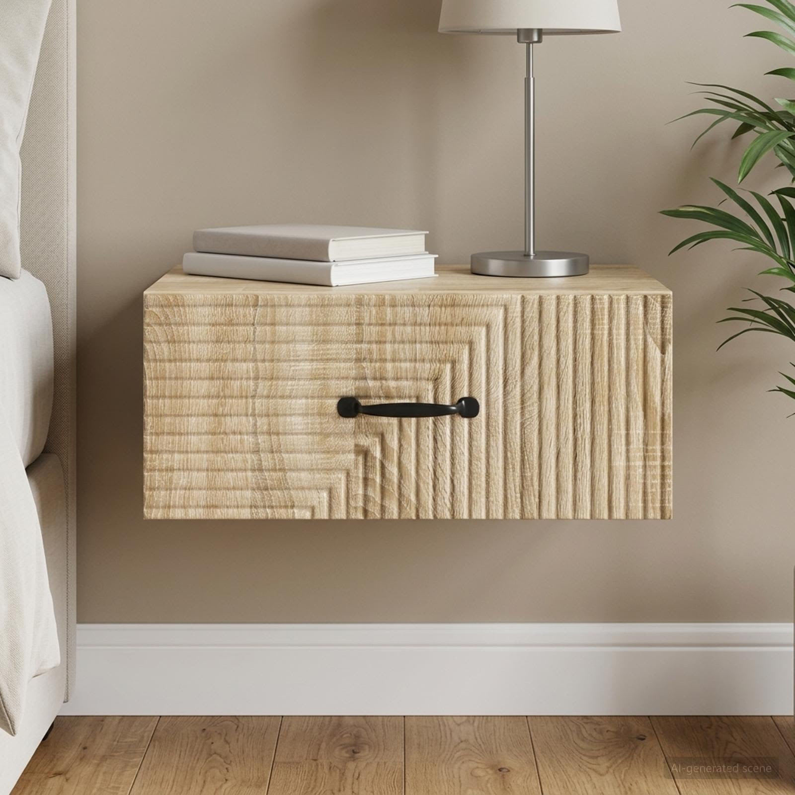 Wandmontierter Nachttisch Sonoma-Eiche 49 x 34,5 x 20 cm