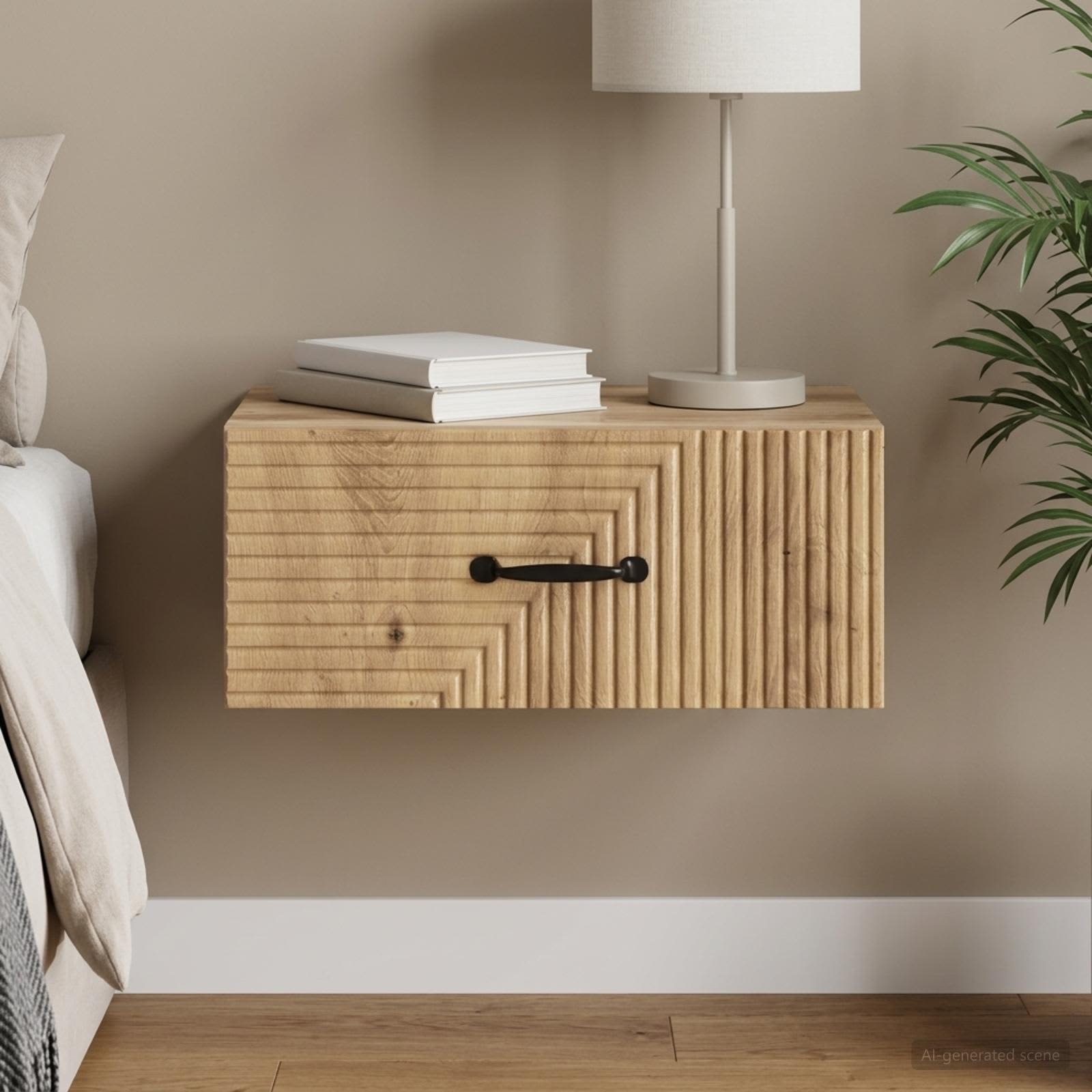 Wandmontierter Nachttisch Artisan-Eiche 49 x 34,5 x 20 cm