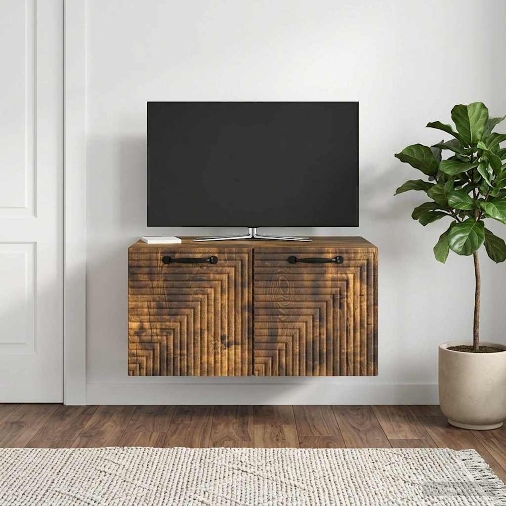 Wandmontierter TV-Schrank Geräucherte Eiche 59,5 x 41 x 30 cm