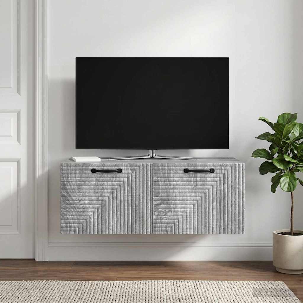 Wandmontierter TV-Schrank Graues Sonoma 78,5 x 41 x 30 cm