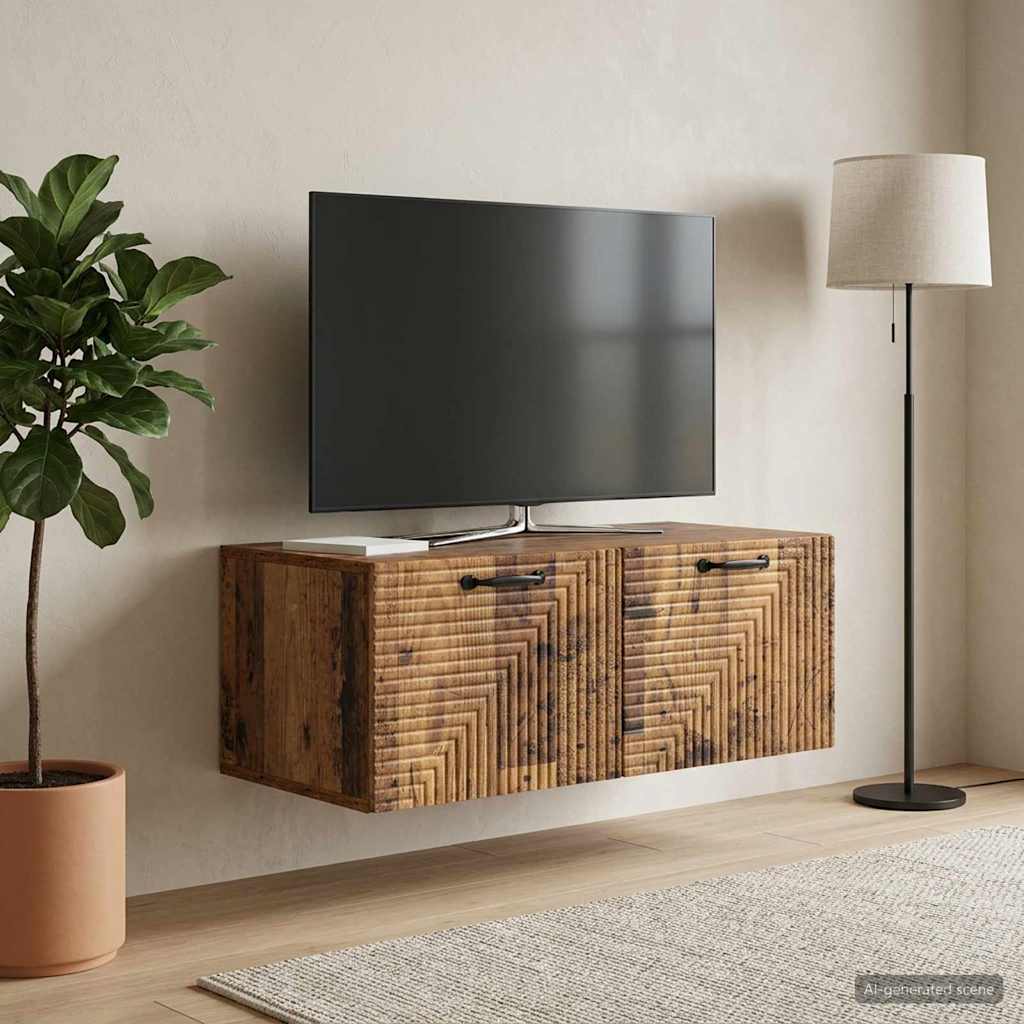 Wandmontierter TV-Schrank Altholz 78,5 x 41 x 30 cm