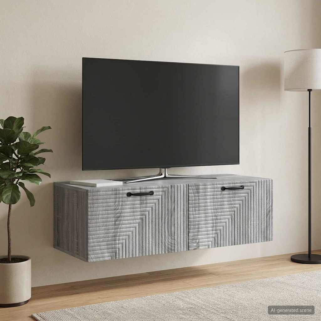 Wandmontierter TV-Schrank 98 x 41 x 30 cm Graues Sonoma
