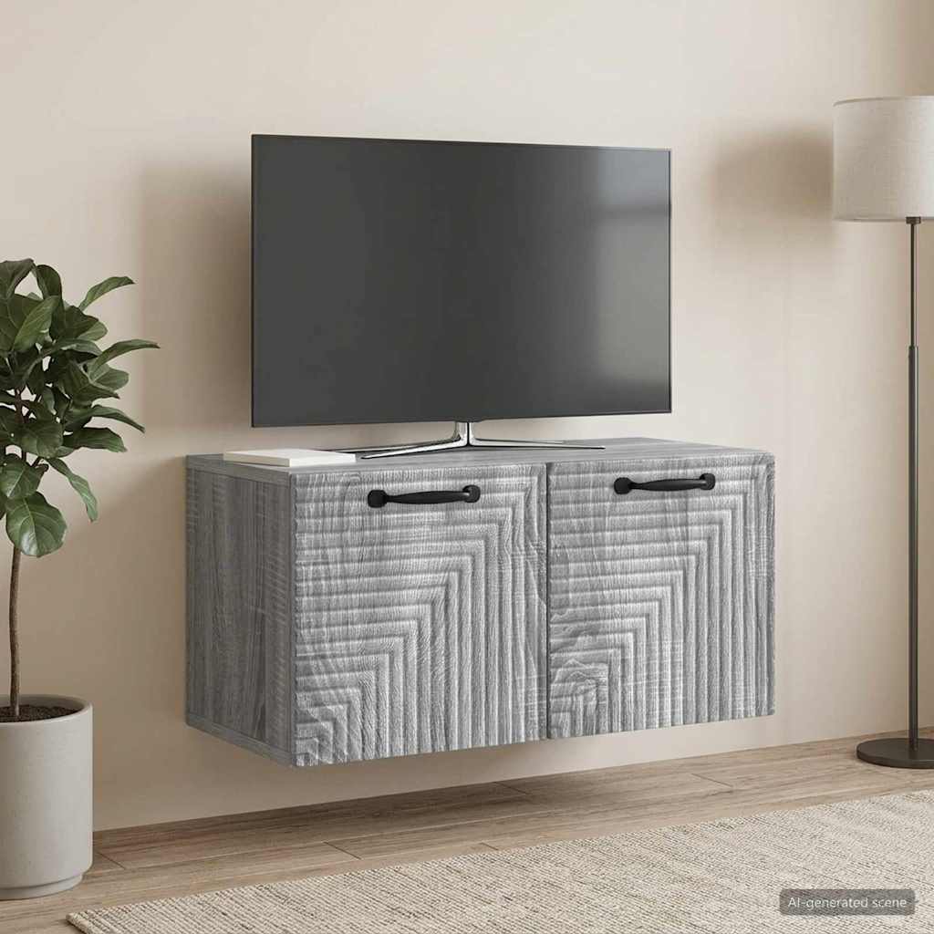 Wandmontierter TV-Schrank Graues Sonoma 59,5 x 31 x 30 cm