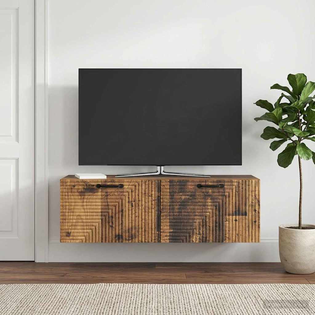 Wandmontierter TV-Schrank Altholz 98 x 31 x 30 cm Holzwerkstoff