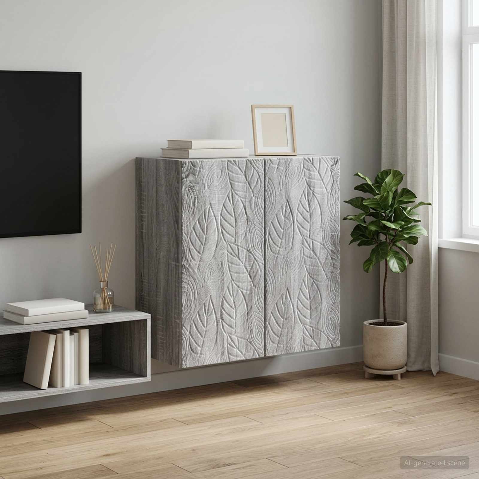 Wandschrank 59 x 31 x 60 cm Holzwerkstoff Sonoma-Grau