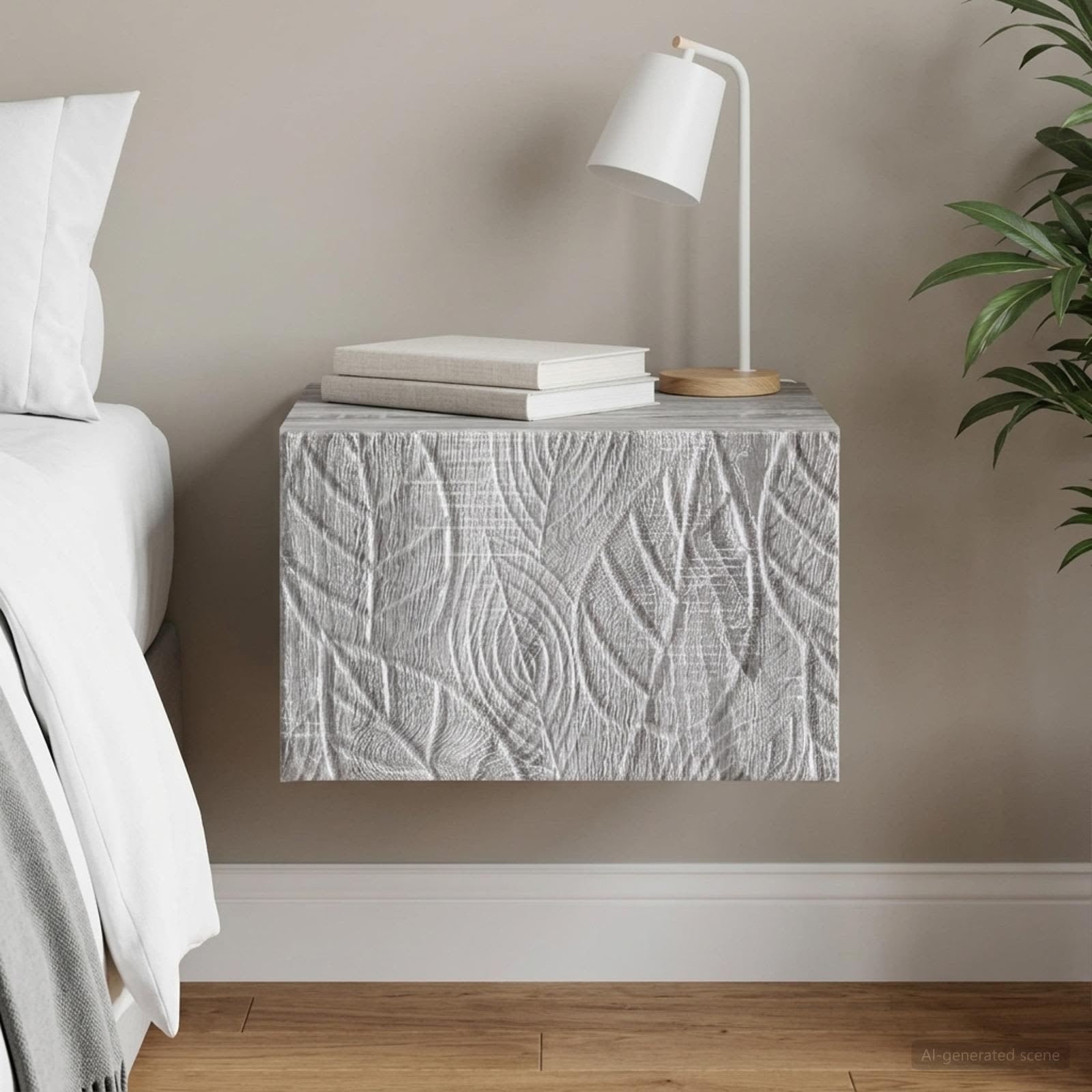 Wandmontierter Beistelltisch Grau Sonoma 34,5 x 33 x 20 cm
