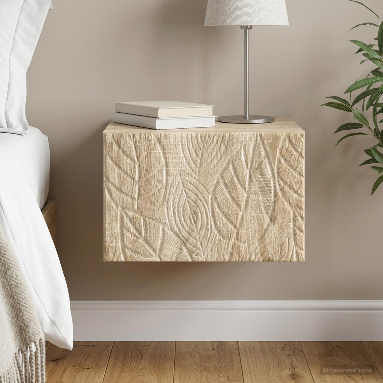Wandmontierter Nachttisch Sonoma-Eiche 49 x 34,5 x 20 cm