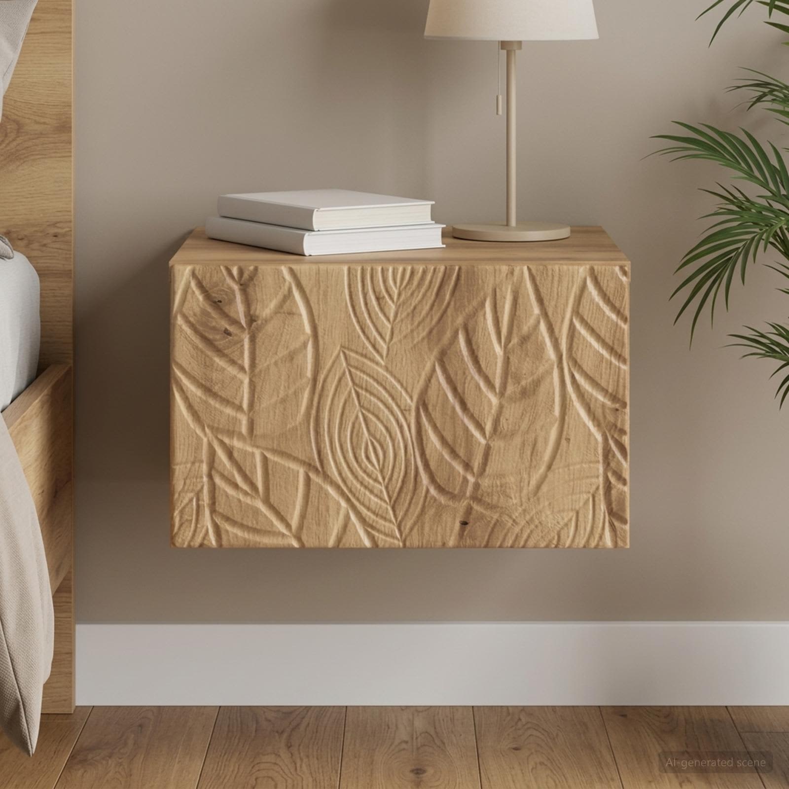 Wandmontierter Nachttisch Artisan-Eiche 49 x 34,5 x 20 cm