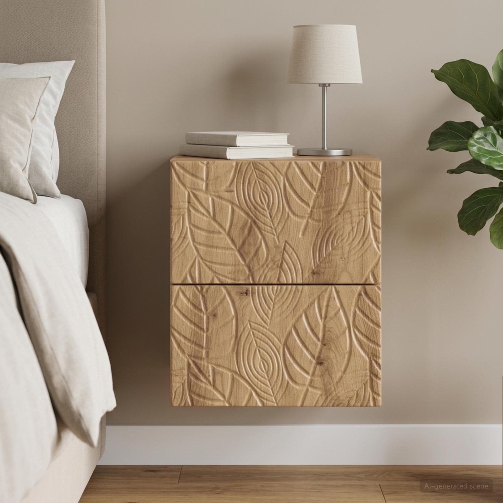 Wandmontierter Nachttisch Artisan-Eiche 34,5 x 33 x 40 cm