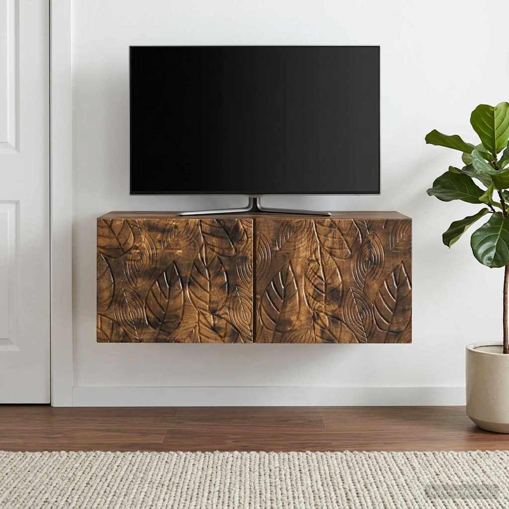 Wandmontierter TV-Schrank 59,5 x 41 x 30 cm Geräucherte Eiche