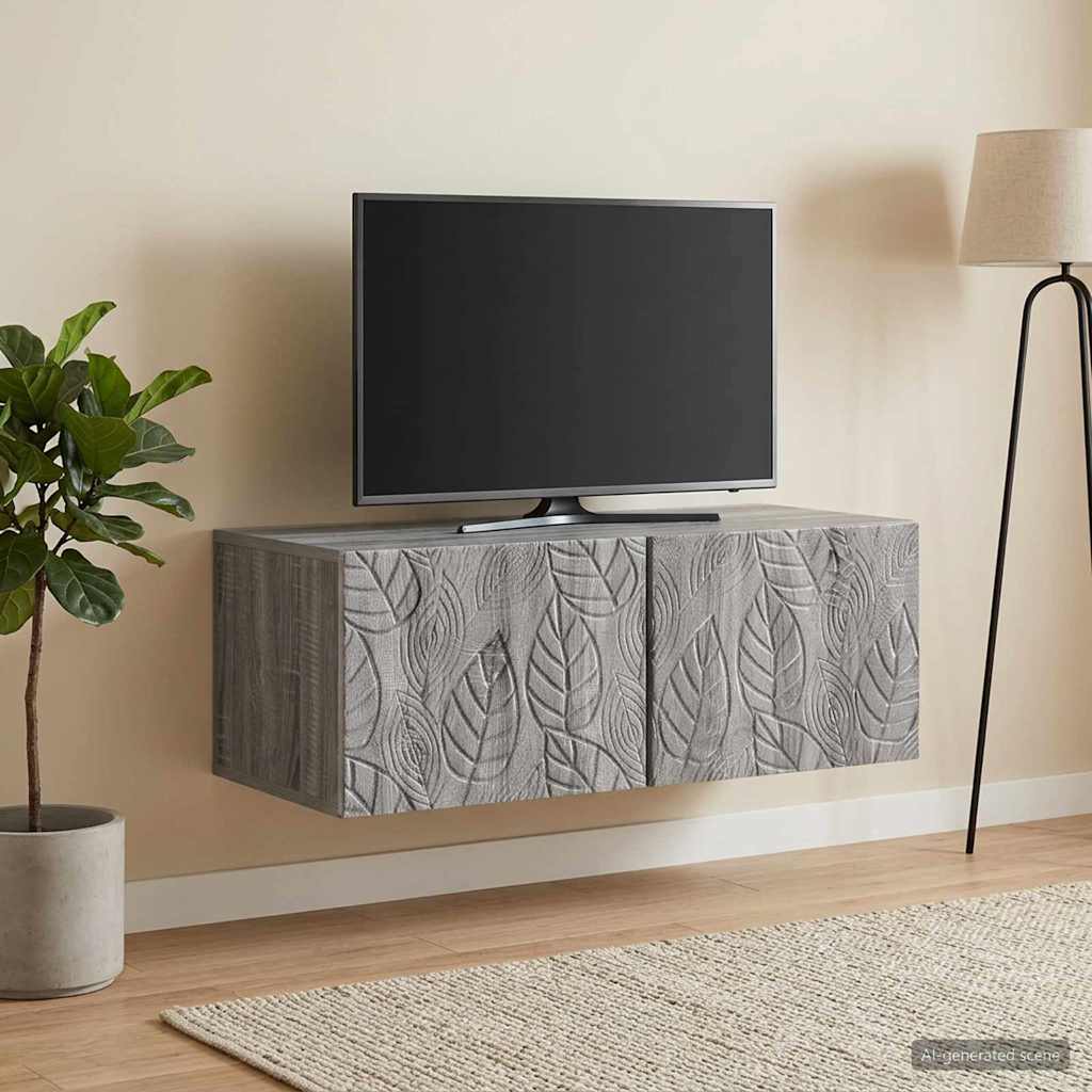 Wandmontierter TV-Schrank 78,5 x 41 x 30 cm Grau Sonoma