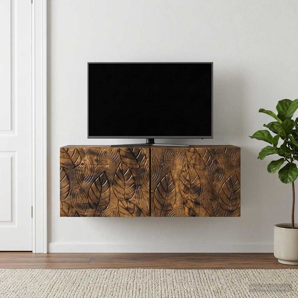 Wandmontierter TV-Schrank 98 x 41 x 30 cm Geräucherte Eiche