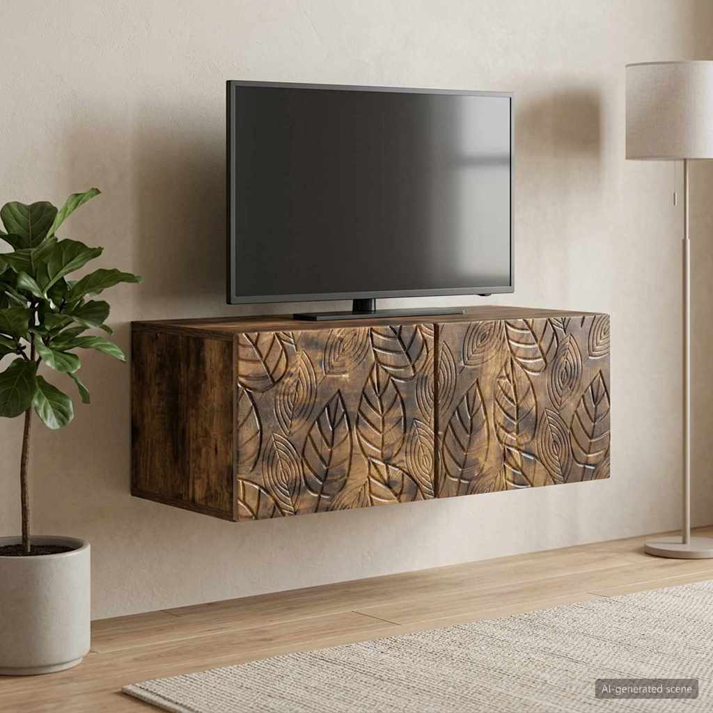 Wandmontierter TV-Schrank 78,5 x 31 cm Geräucherte Eiche
