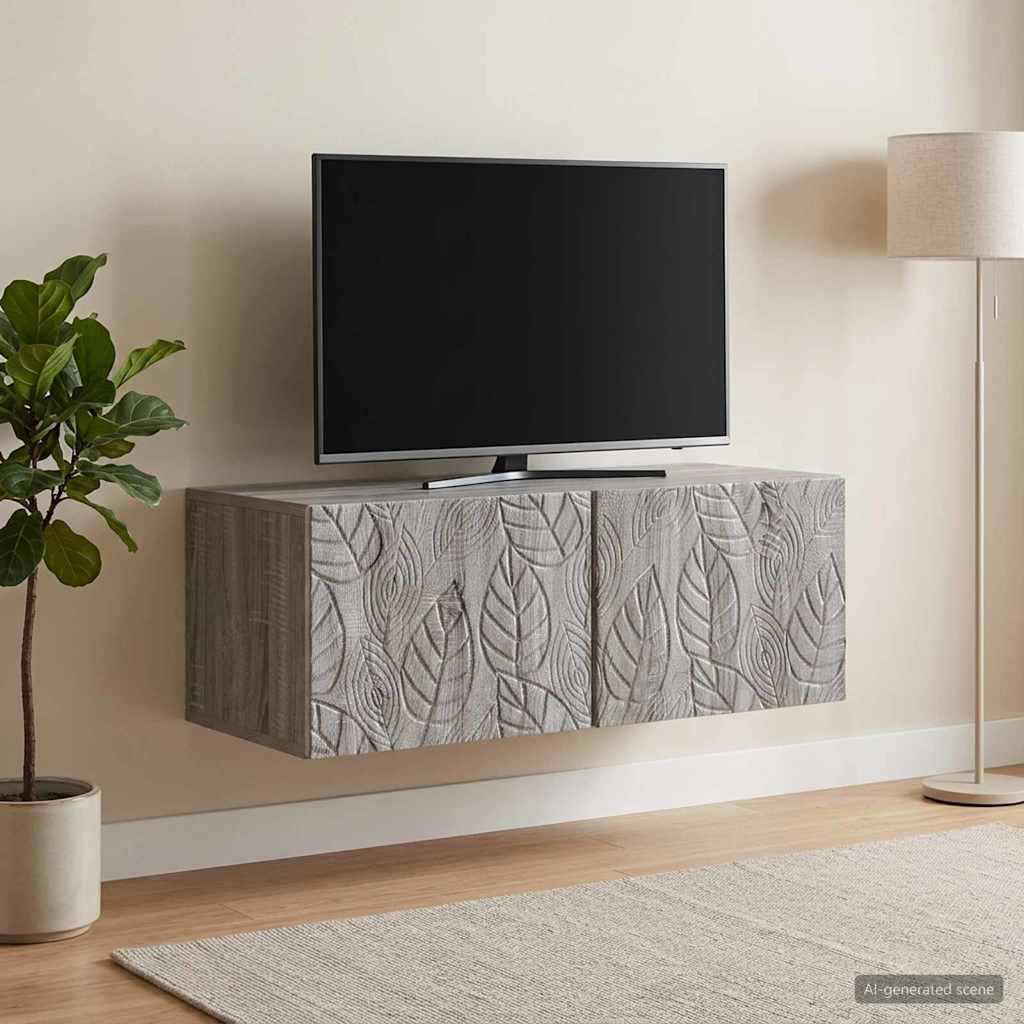 Wandmontierter TV-Schrank 78,5 x 31 cm Grau Sonoma