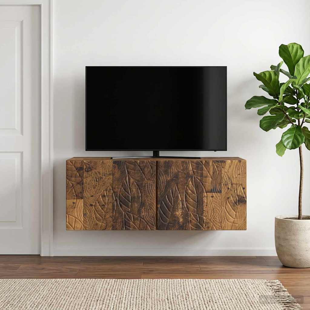 Wandmontierter TV-Schrank 78,5 x 31 cm Altholz Holzwerkstoff