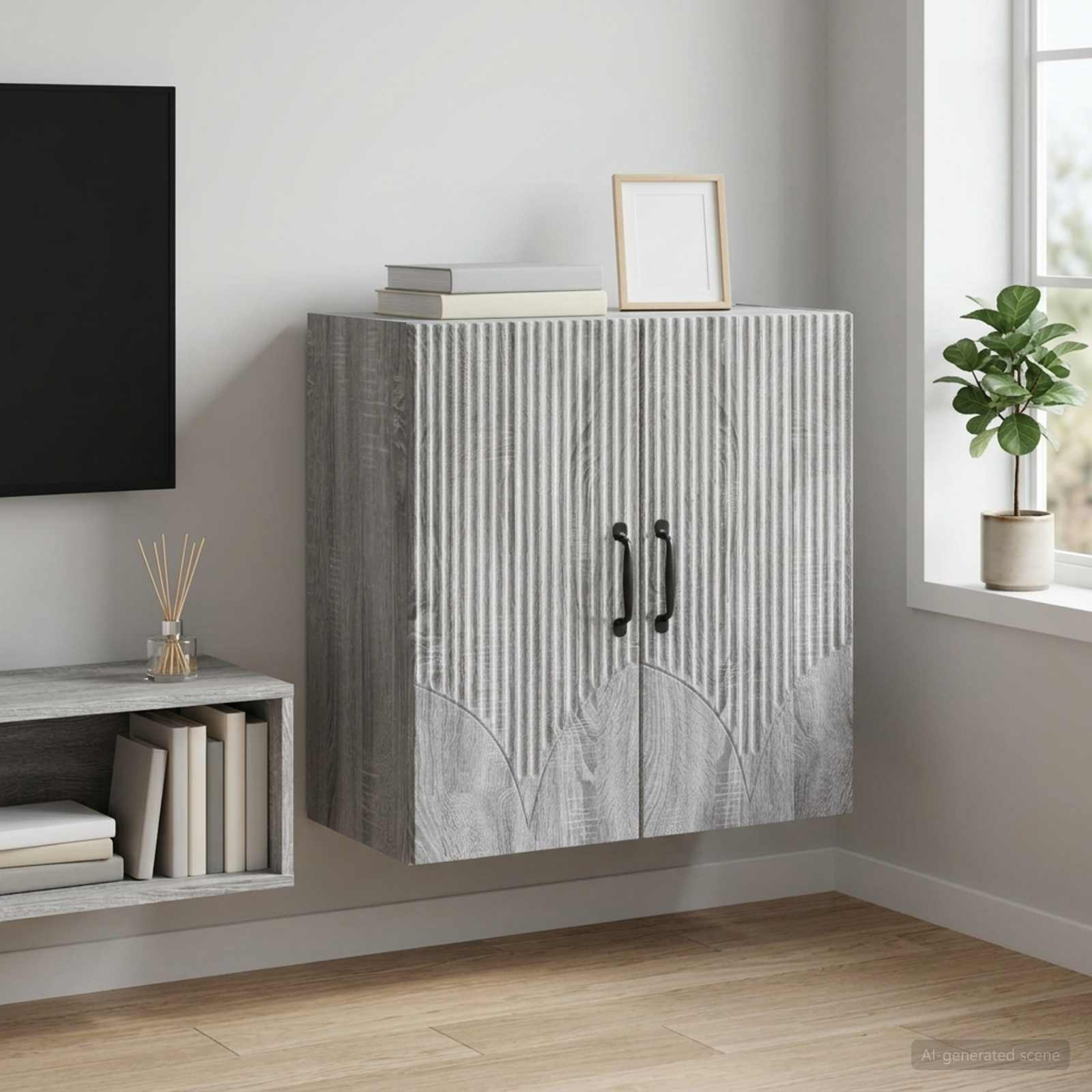 Wandschrank 59 x 31 x 60 cm Holzwerkstoff Sonoma-Grau