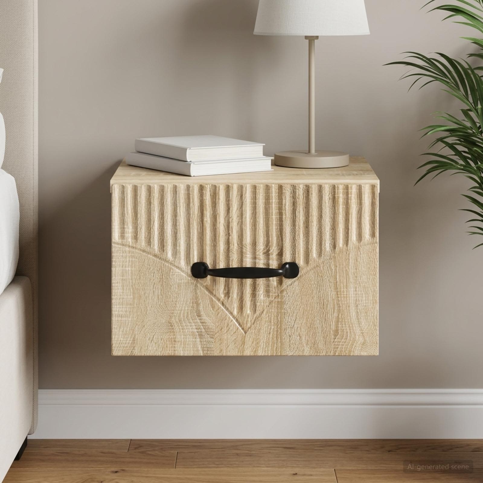 Wandmontierter Nachttisch Sonoma-Eiche 34,5 x 33 x 20 cm
