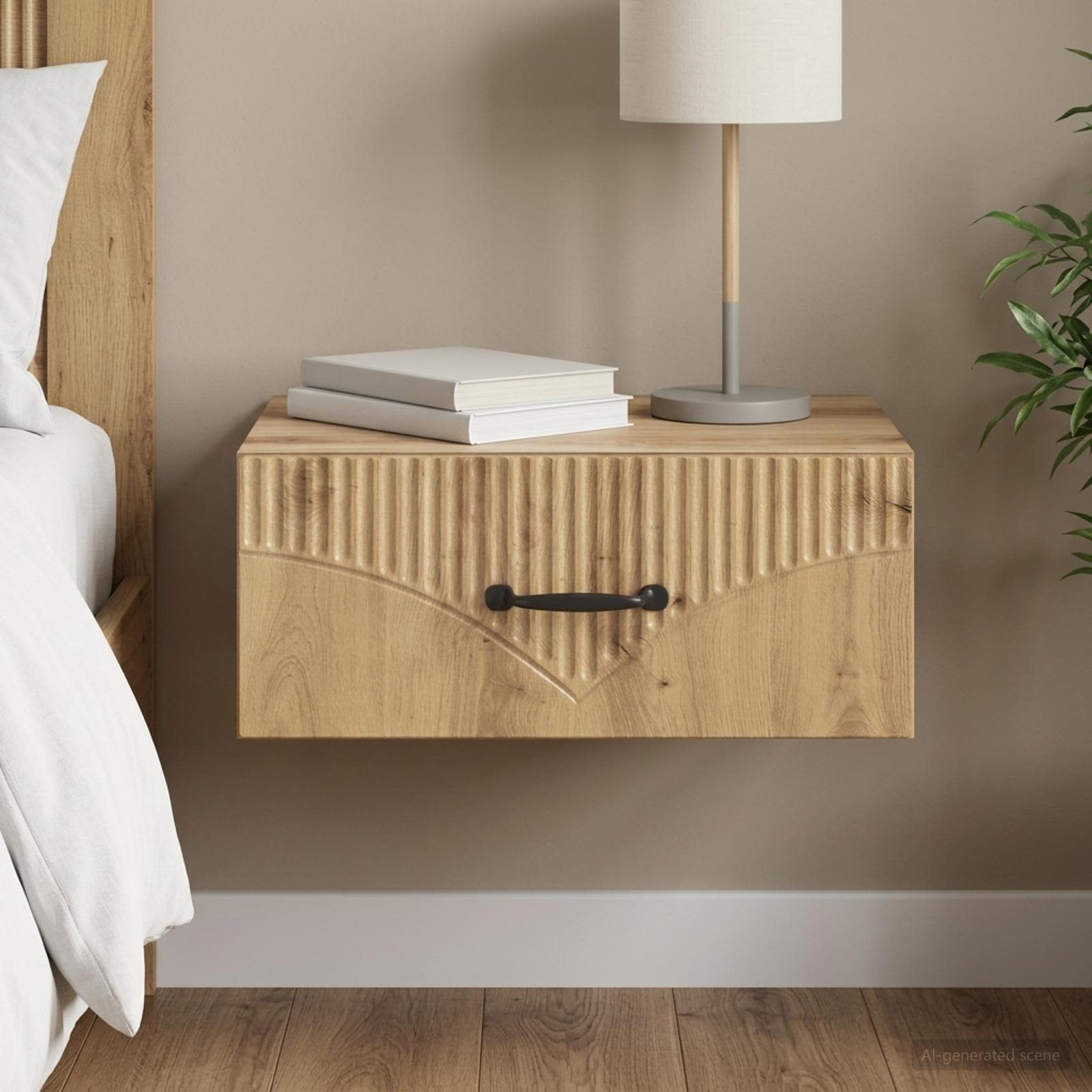 Wandmontierter Nachttisch Artisan-Eiche 49 x 34,5 x 20 cm