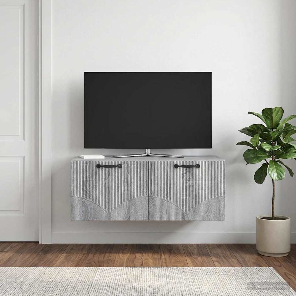 Wandmontierter TV-Schrank Graues Sonoma 78,5 x 41 x 30 cm
