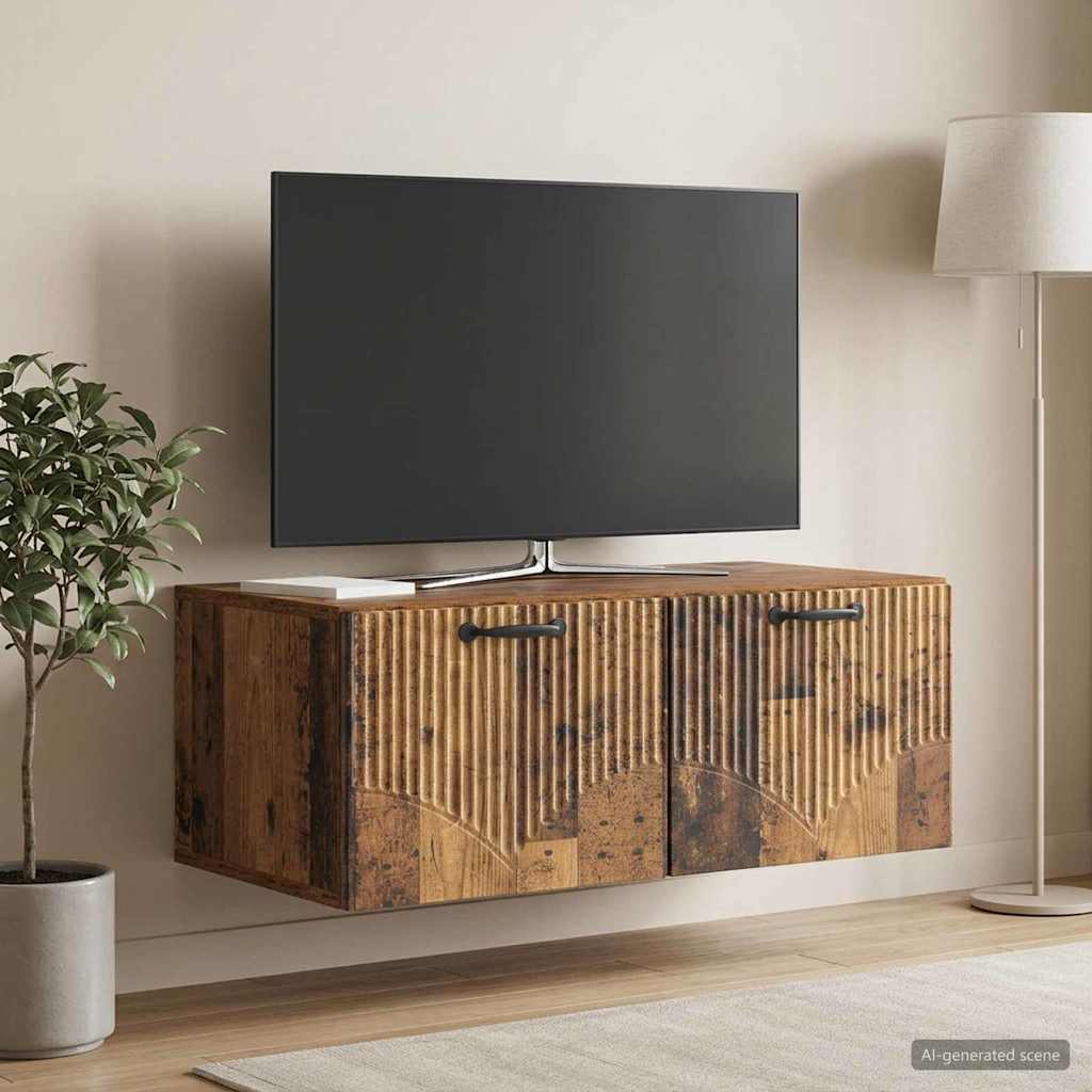 Wandmontierter TV-Schrank Altholz 78,5 x 41 x 30 cm