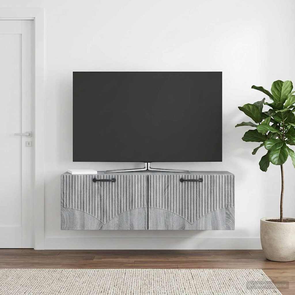 Wandmontierter TV-Schrank Graues Sonoma 98 x 31 x 30 cm