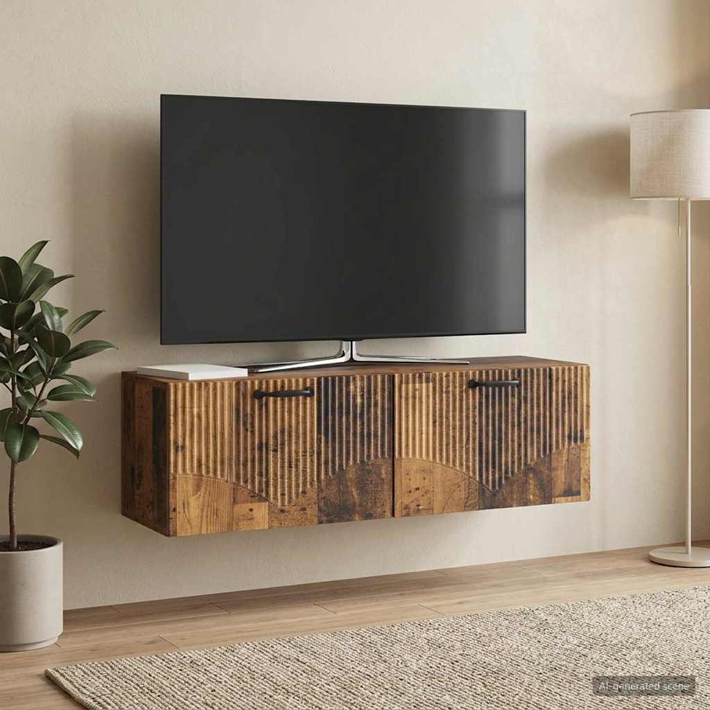 Wandmontierter TV-Schrank Altholz 98 x 31 x 30 cm Holzwerkstoff