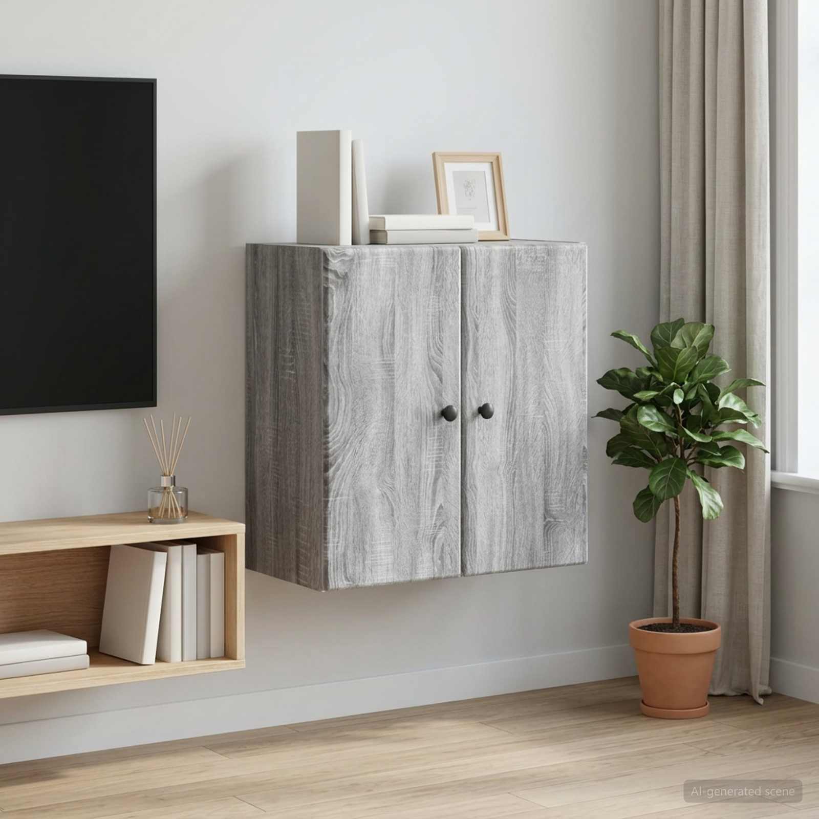 Wandschrank 59 x 31 x 60 cm Holzwerkstoff Sonoma-Grau