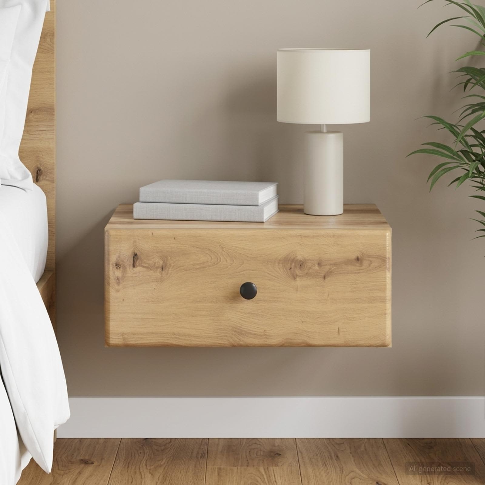 Wandmontierter Nachttisch Artisan-Eiche 49 x 34,5 x 20 cm