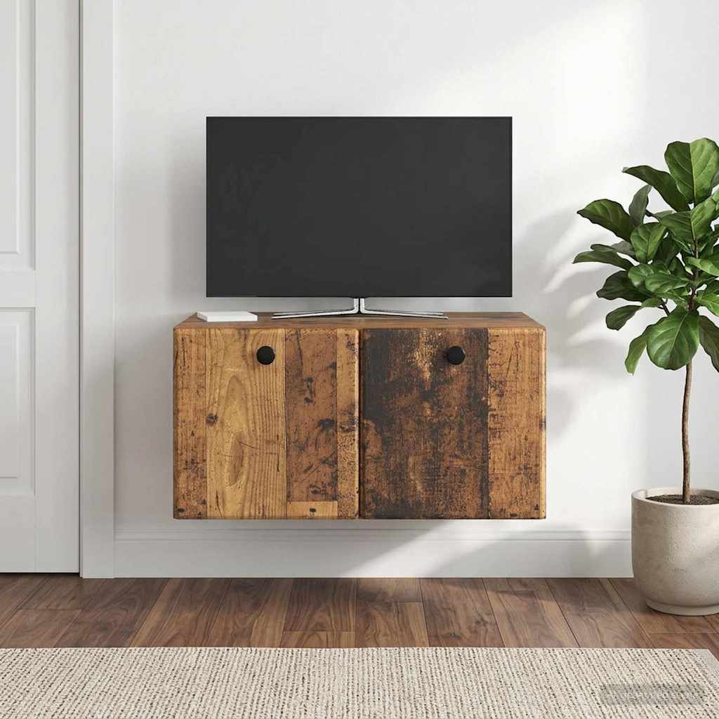 Wandmontierter TV-Schrank 59,5 x 41 x 30 cm Altholz