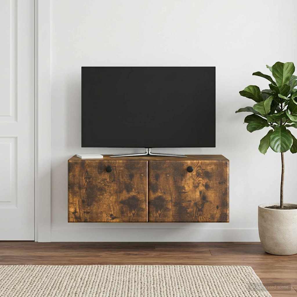 Wandmontierter TV-Schrank 78,5 x 41 x 30 cm Geräucherte Eiche