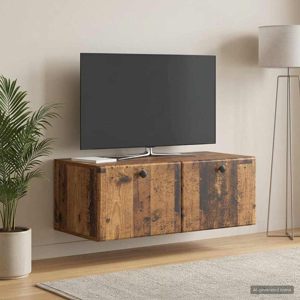 Wandmontierter TV-Schrank 78,5 x 41 x 30 cm Altholz