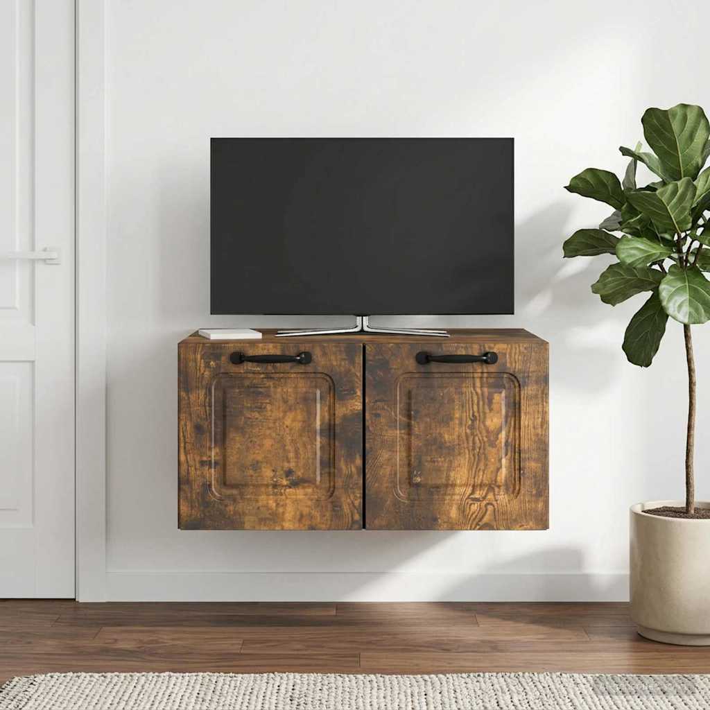 Wandmontierter TV-Schrank Geräucherte Eiche 59,5 x 41 x 30 cm