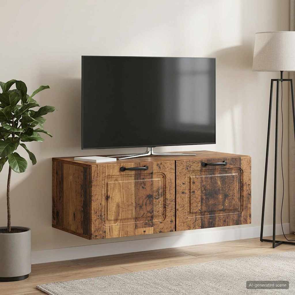 Wandmontierter TV-Schrank Altholz 78,5 x 41 x 30 cm