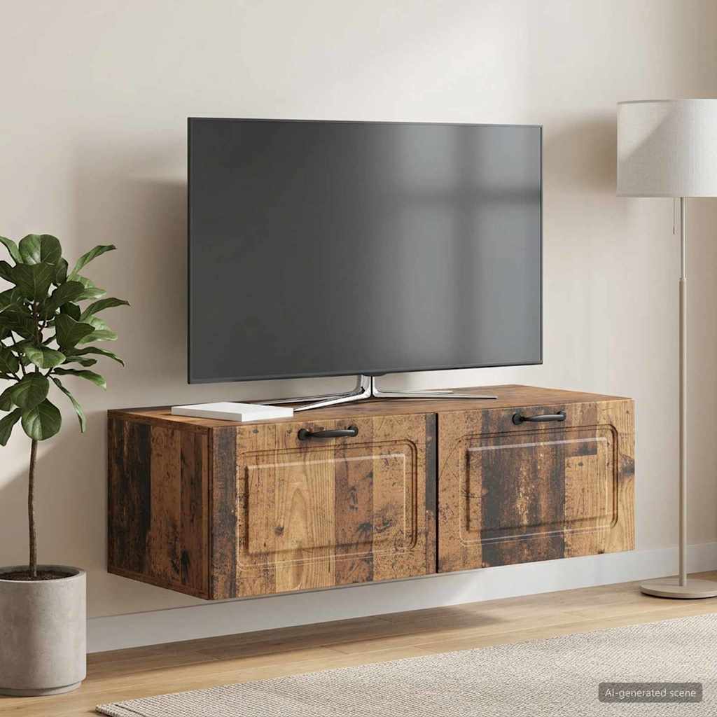 Wandmontierter TV-Schrank Altholz 98 x 41 x 30 cm Holzwerkstoff