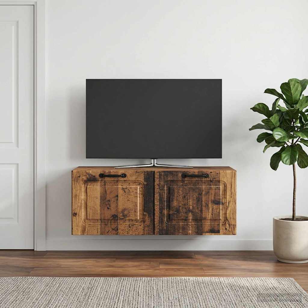 Wandmontierter TV-Schrank Altholz 78,5 x 31 x 30 cm