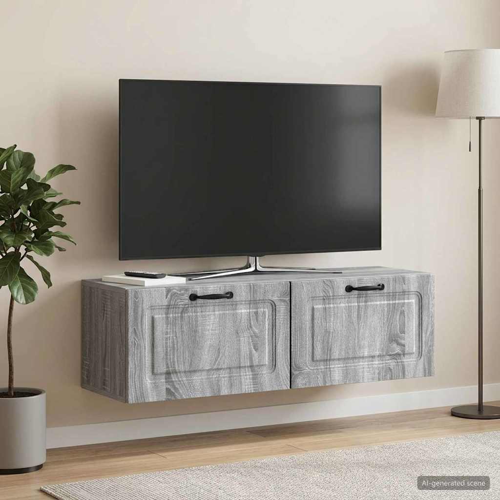 Wandmontierter TV-Schrank Graues Sonoma 98 x 31 x 30 cm