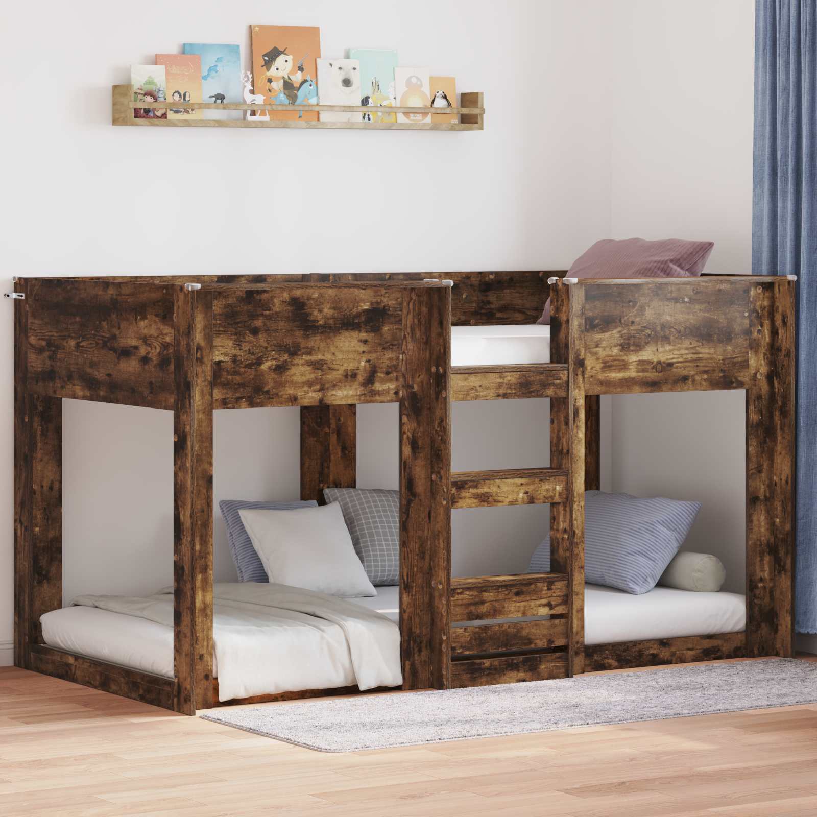 Etagenbett für Kinder Geräucherte Eiche 75 x 190 cm