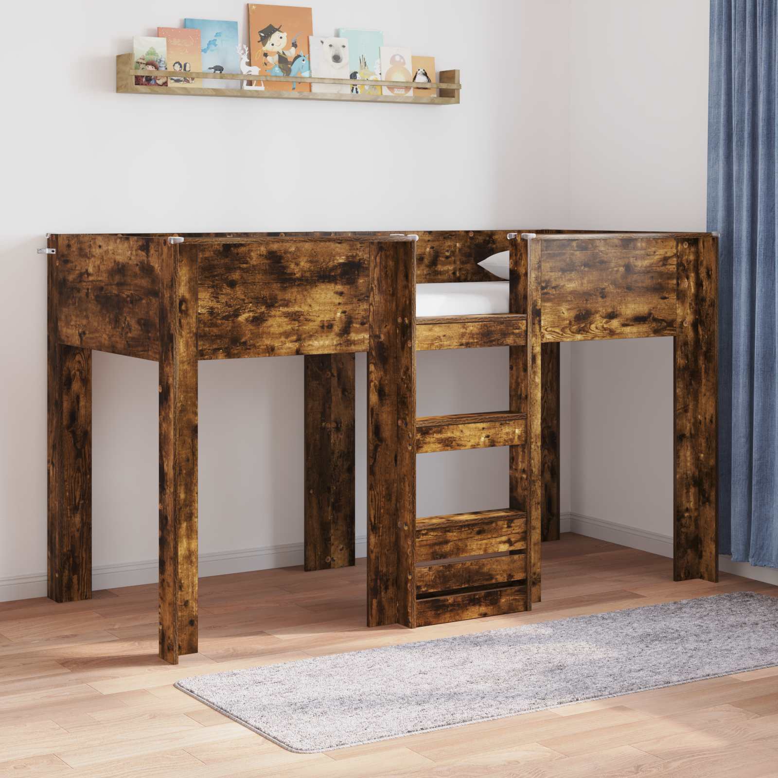 Etagenbett für Kinder Geräucherte Eiche 75 x 190 cm