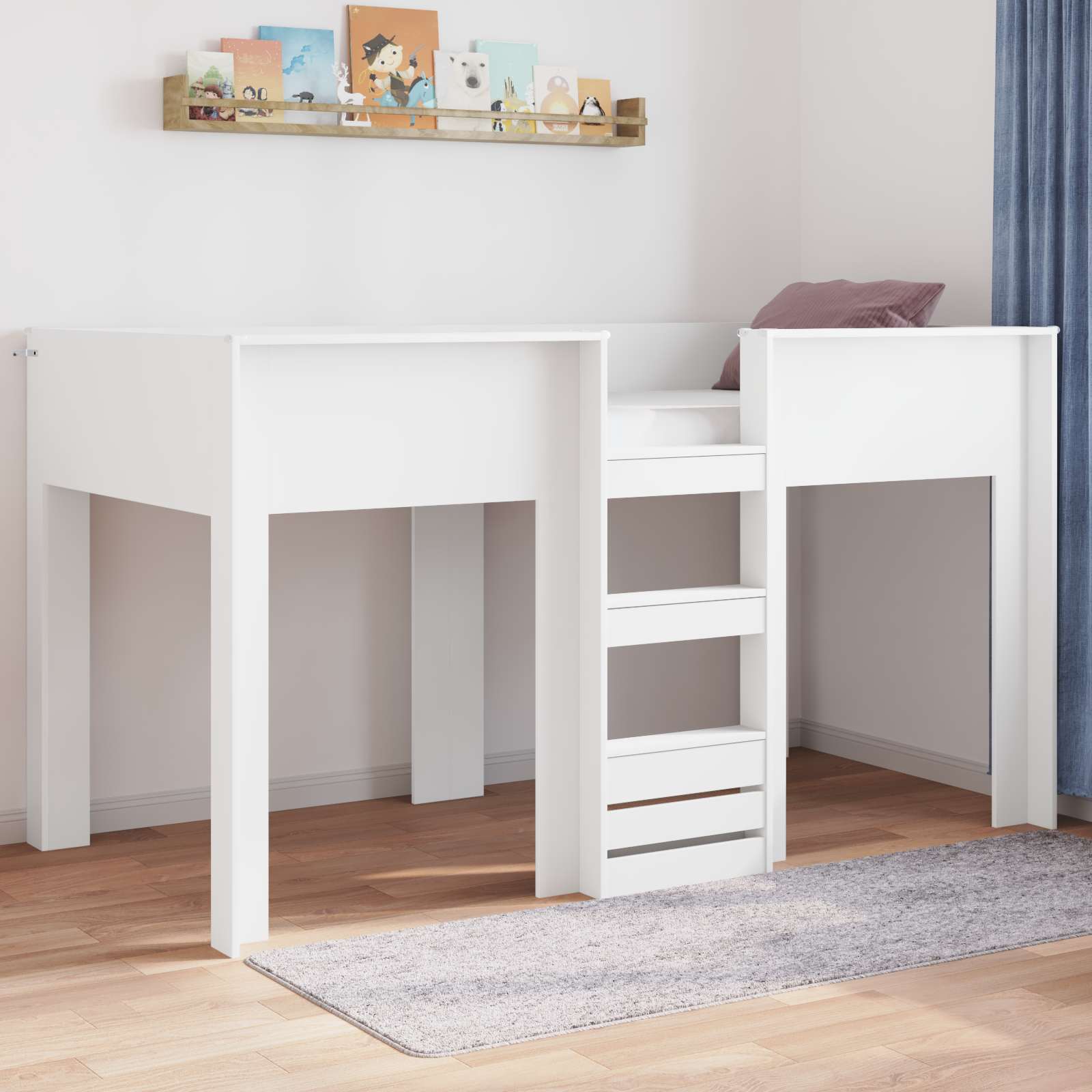 Etagenbett für Kinder Weiß 90 x 190 cm Holzwerkstoff