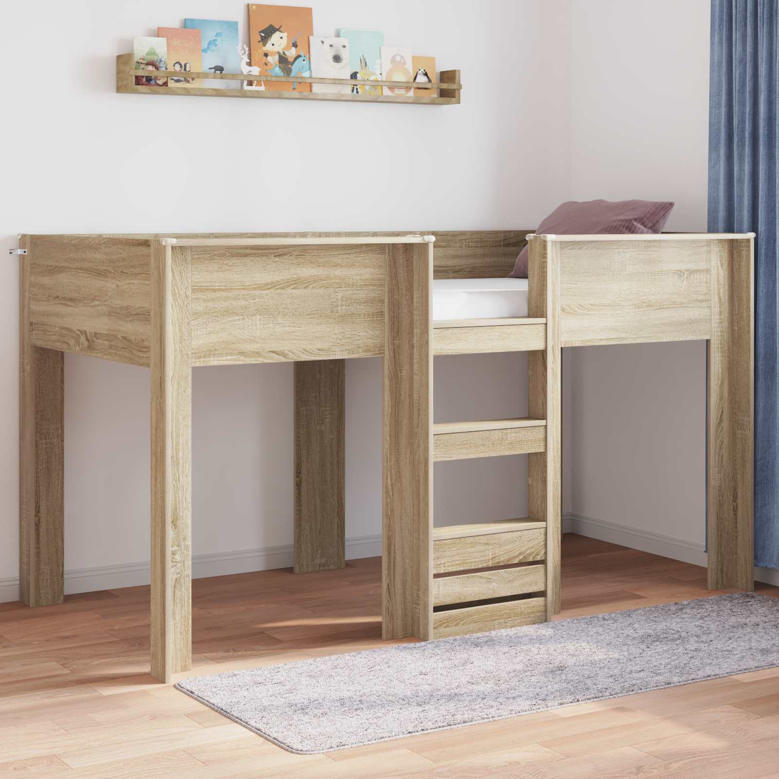 Etagenbett für Kinder Sonoma-Eiche 80 x 200 cm Holzwerkstoff