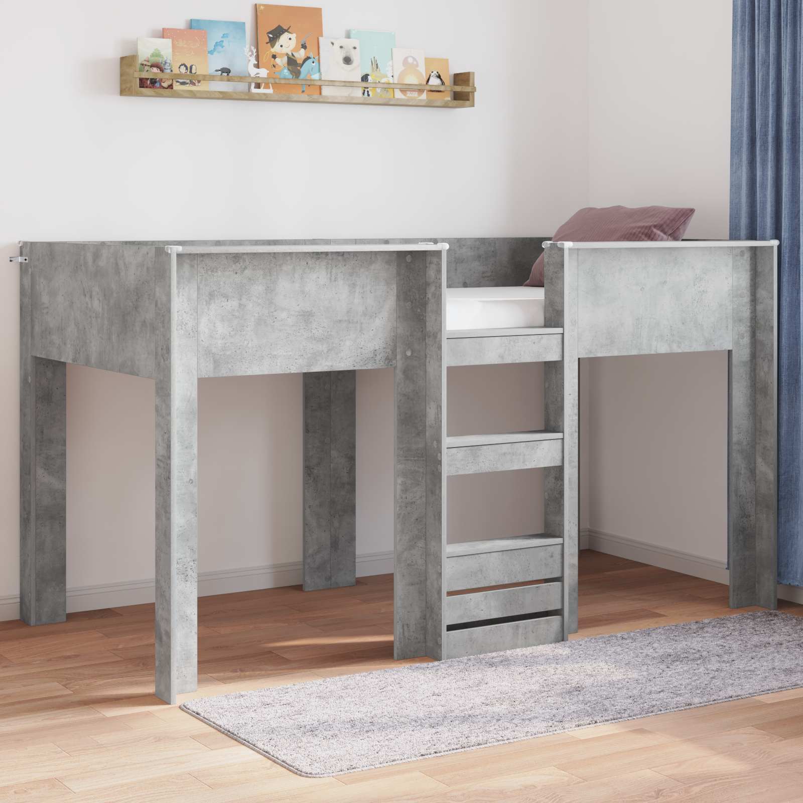 Etagenbett für Kinder Beton Grau 80 x 200 cm Holzwerkstoff