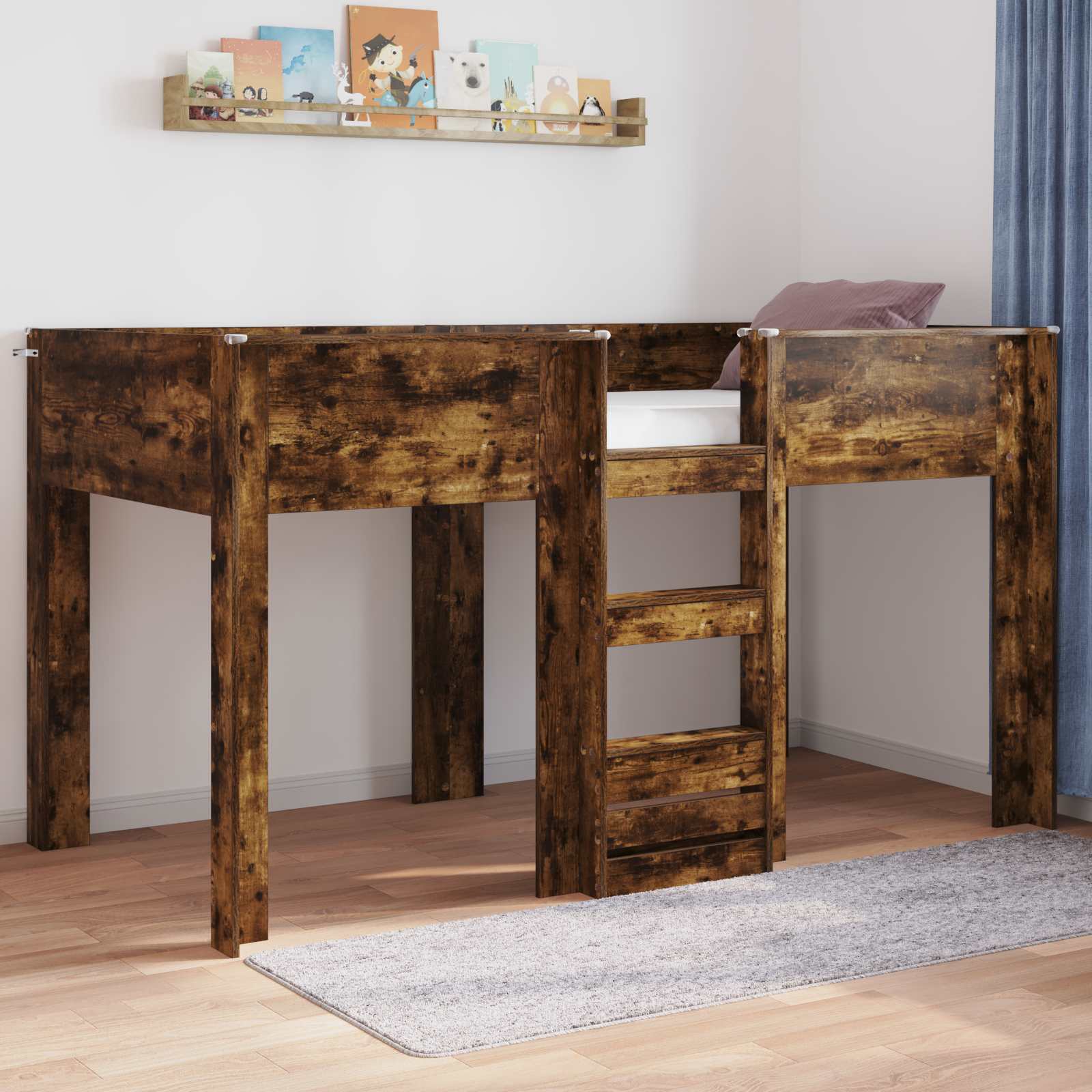 Etagenbett für Kinder Geräucherte Eiche 90 x 200 cm