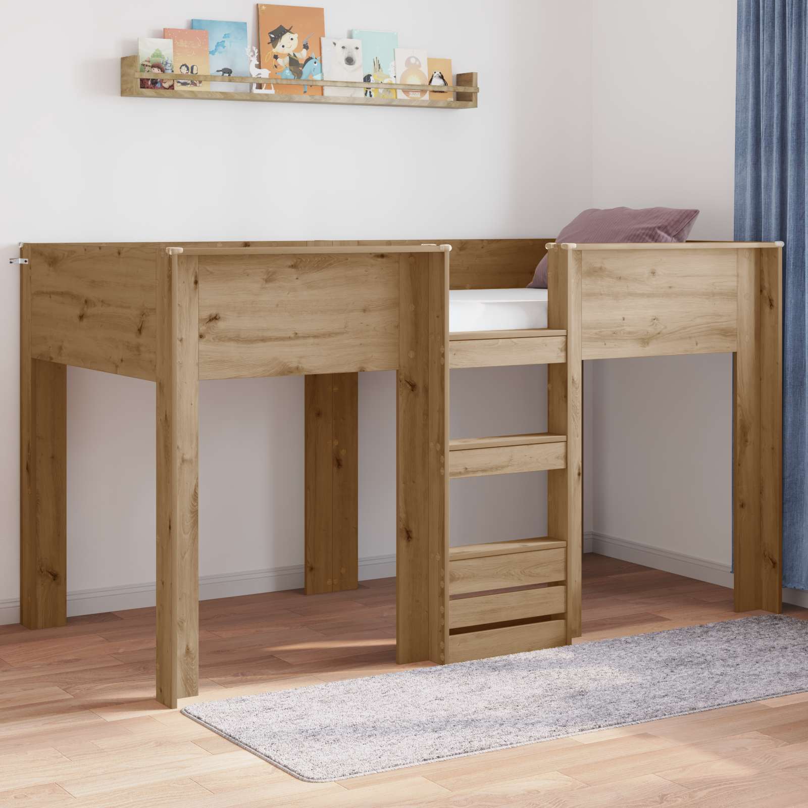 Etagenbett für Kinder Artisan-Eiche 90 x 200 cm Holzwerkstoff