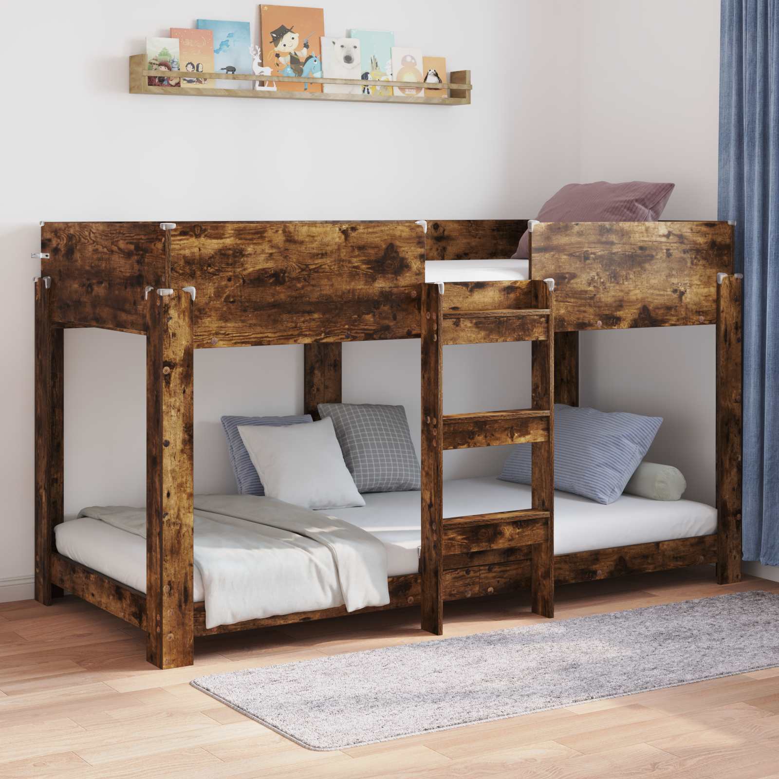 Etagenbett für Kinder Räuchereiche 80 x 200 cm Holzwerkstoff