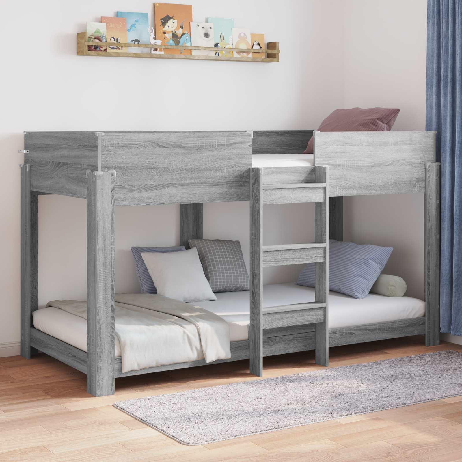 Etagenbett für Kinder Sonoma-Grau 90 x 190 cm Holzwerkstoff