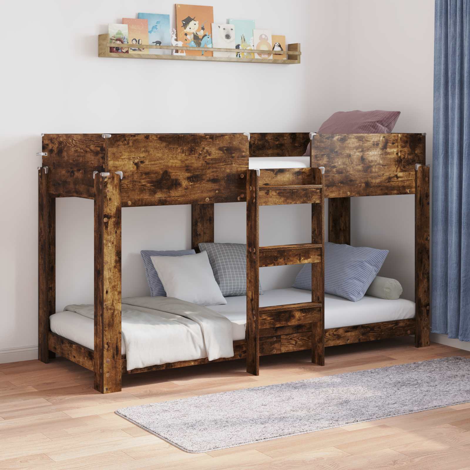 Etagenbett für Kinder Räuchereiche 75 x 190 cm Holzwerkstoff
