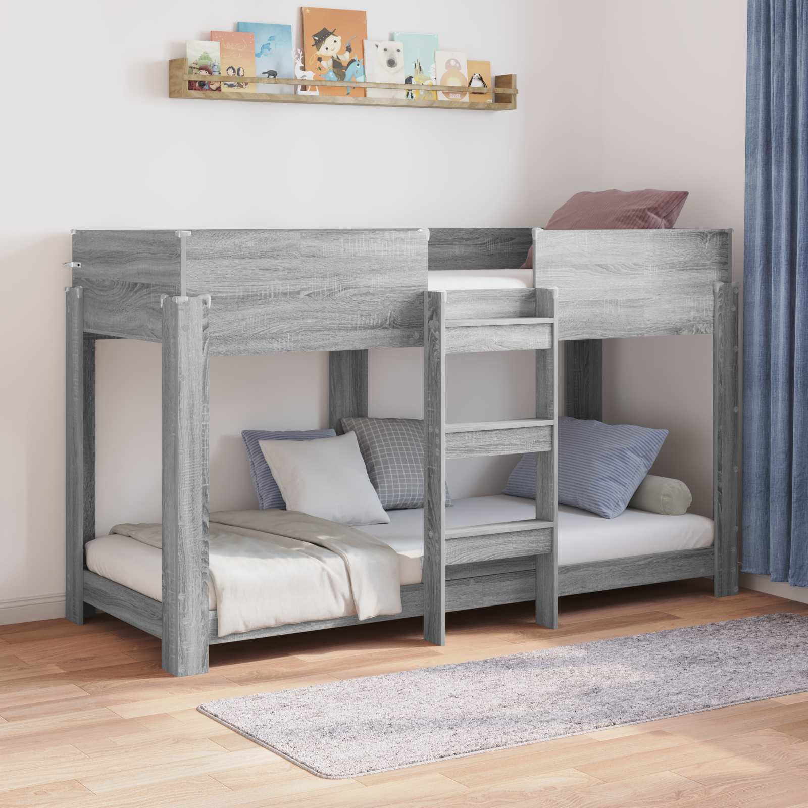 Etagenbett für Kinder Sonoma-Grau 75 x 190 cm Holzwerkstoff
