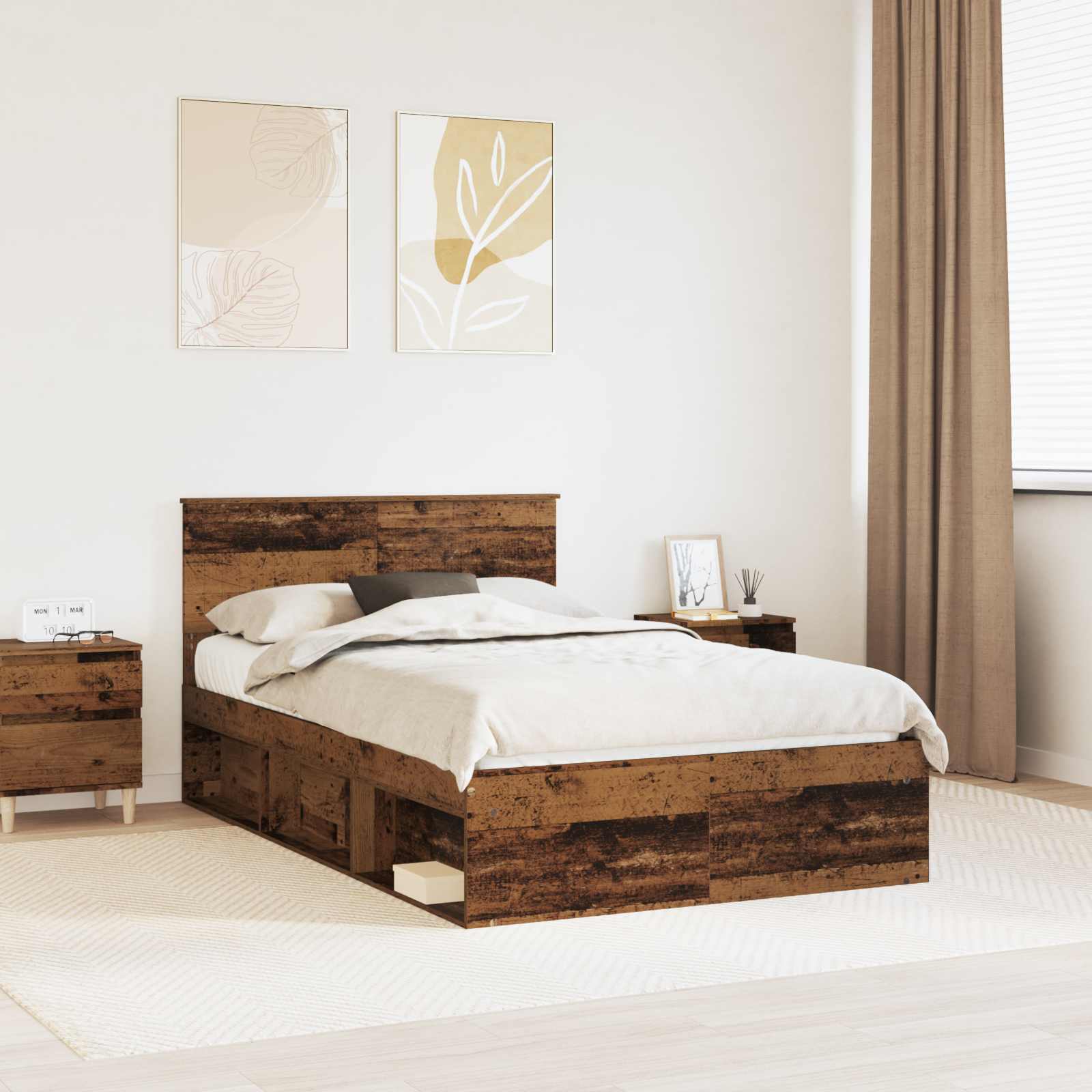Bettrahmen Altholz 120 x 200 cm Massives Kiefernholz